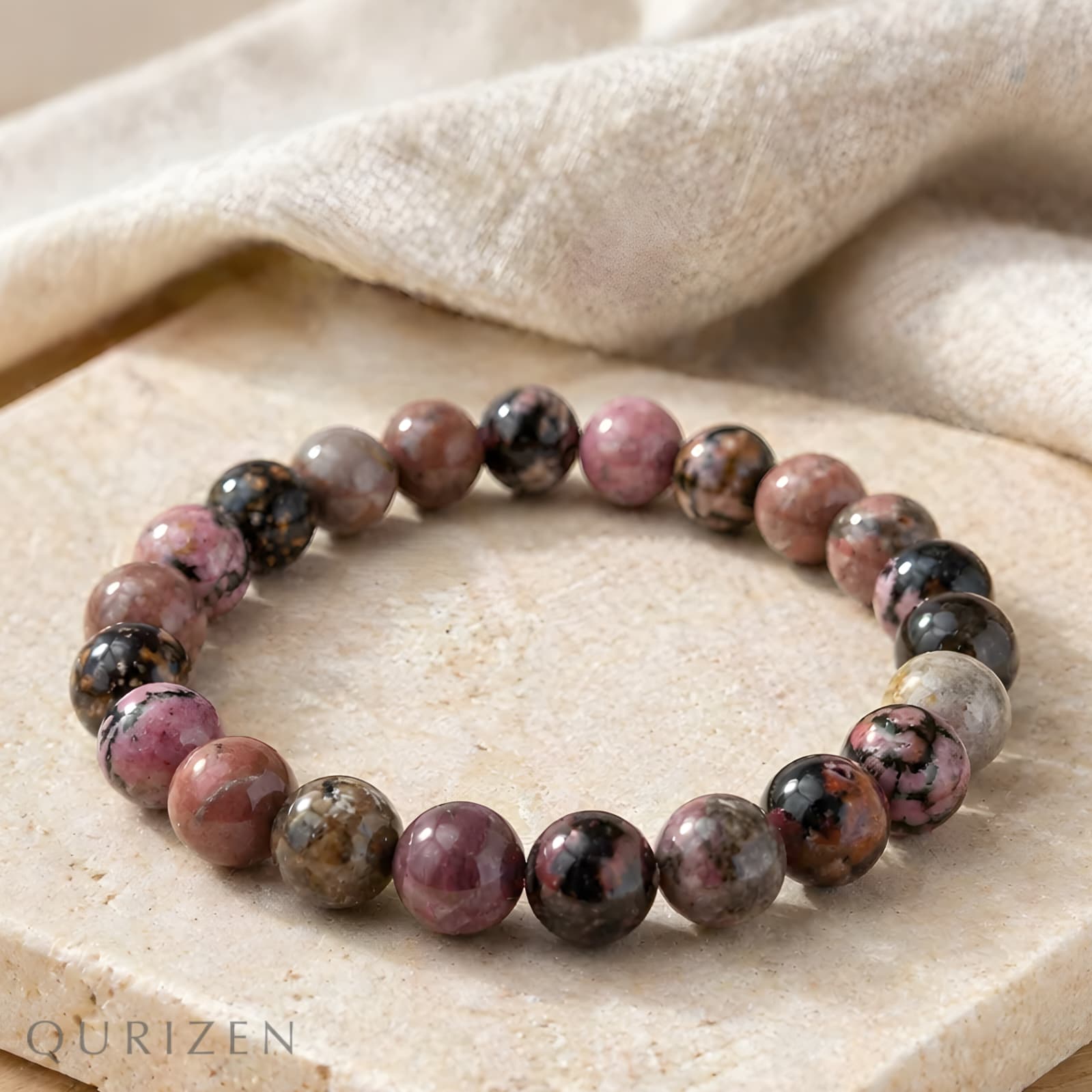 Handmade Rhodonite Bracelet