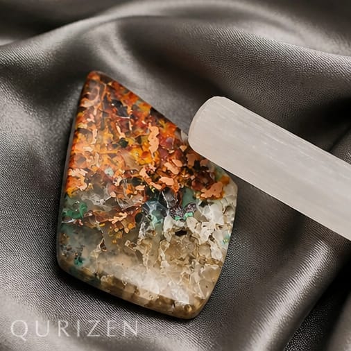 23 Unique Polished Native Copper & Chrysocolla Cabochon | Artisan Mastery
