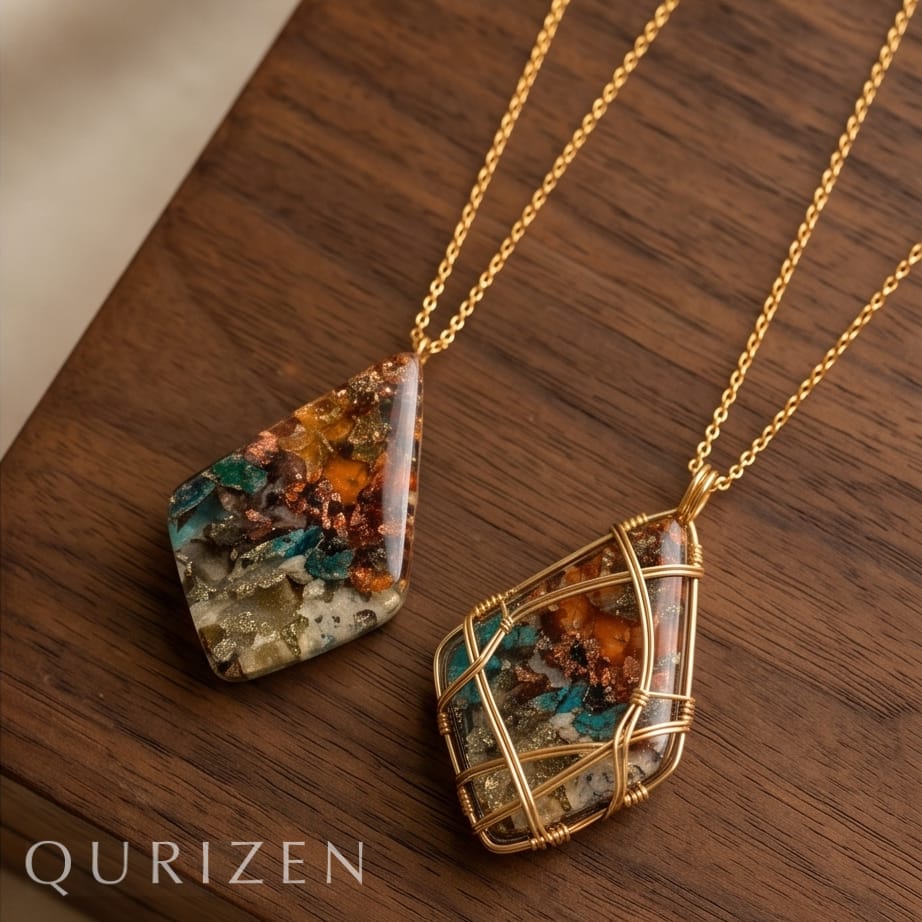 23 Unique Polished Native Copper & Chrysocolla Cabochon | Artisan Mastery