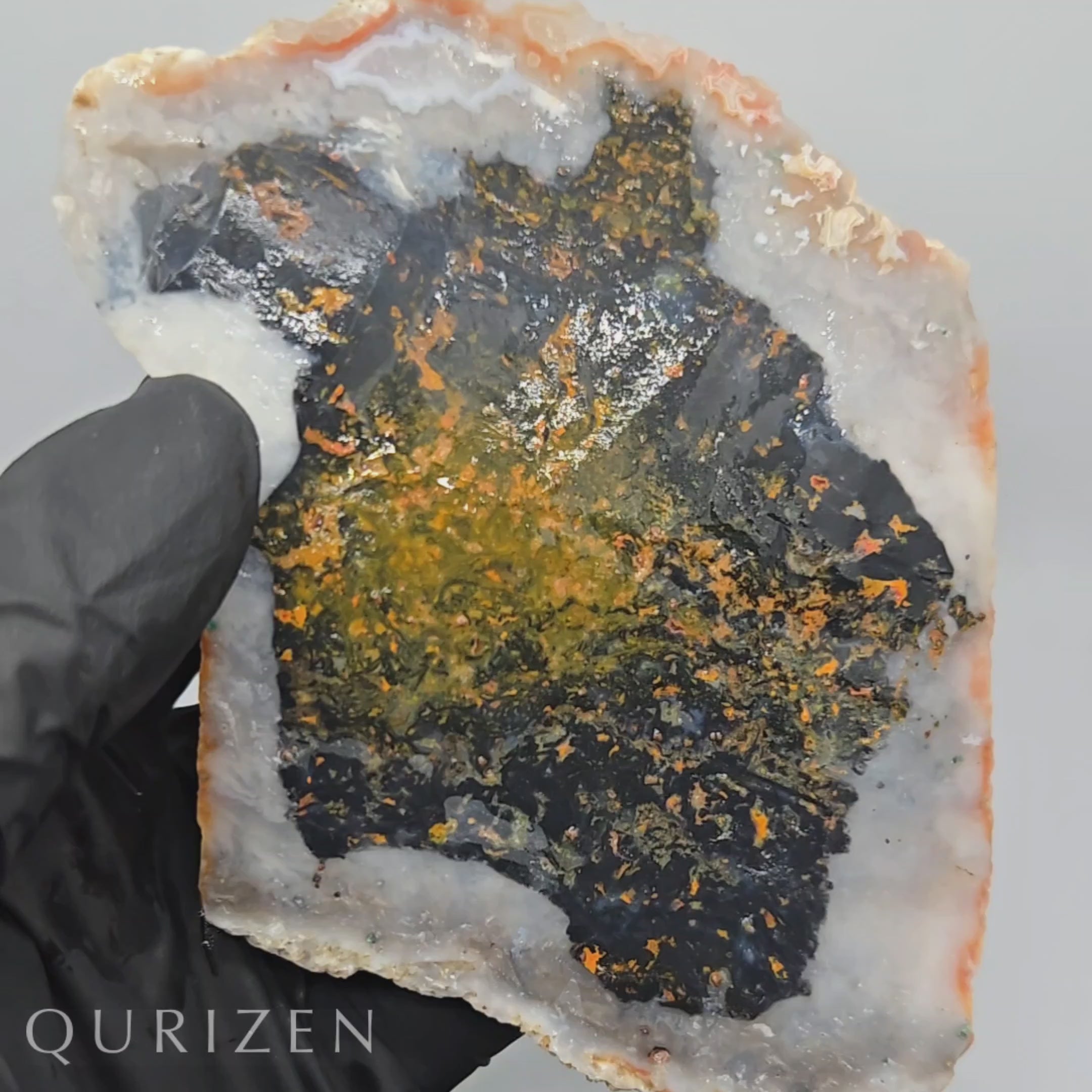 Polished Landscape Moss Agate & Copper Slab