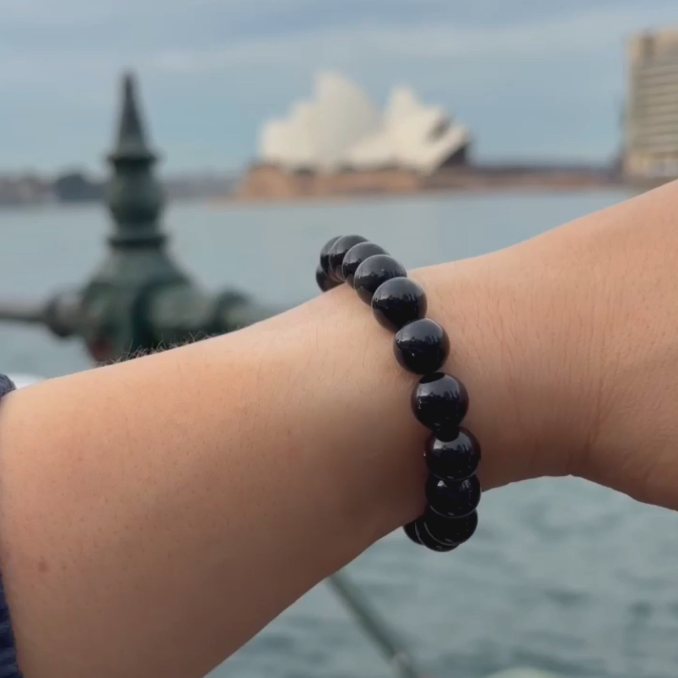 Handcrafted Black Obsidian Luxury Bead Bracelet