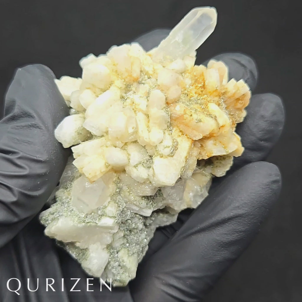 Small Quartz Crystal around Feldspar