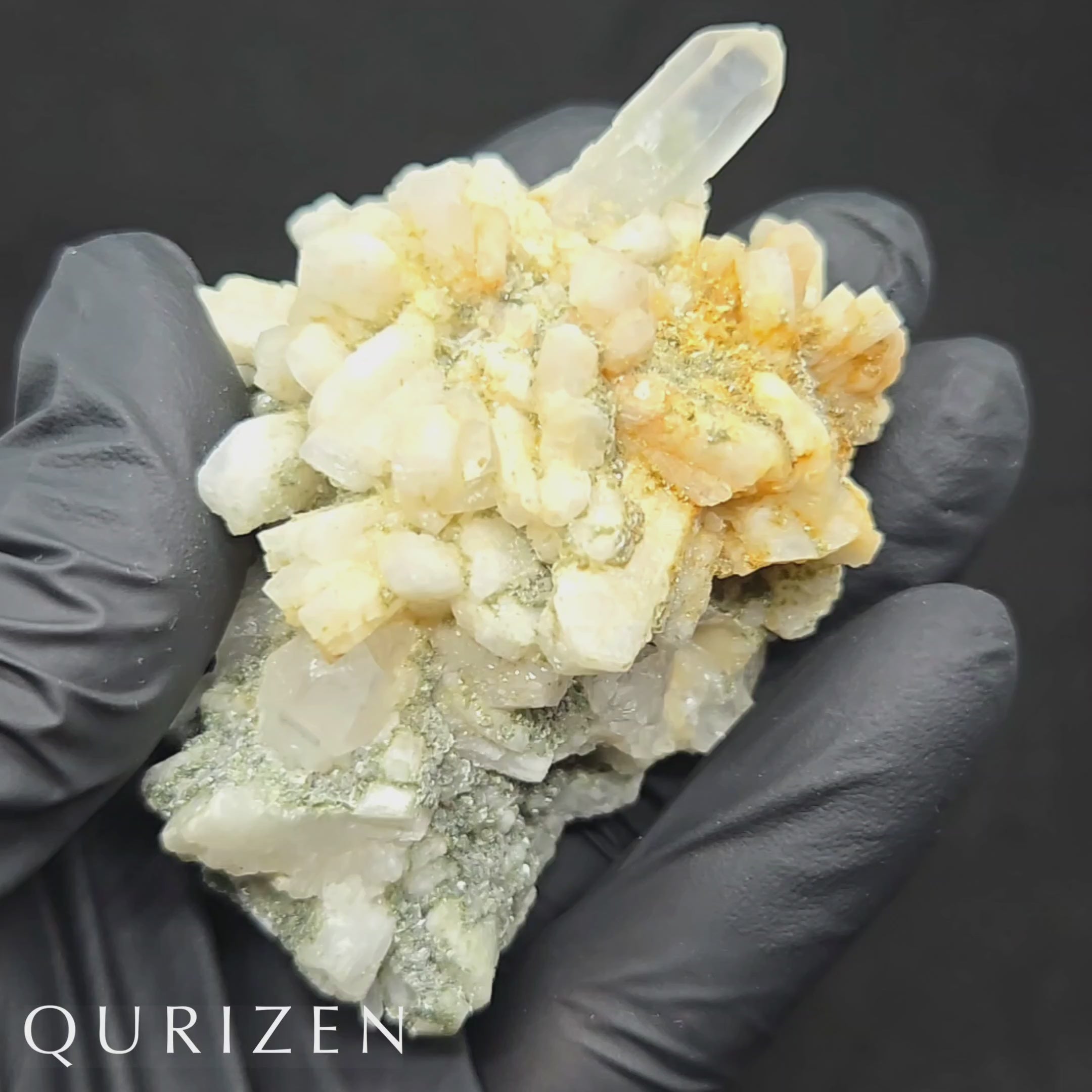 Small Quartz Crystal around Feldspar