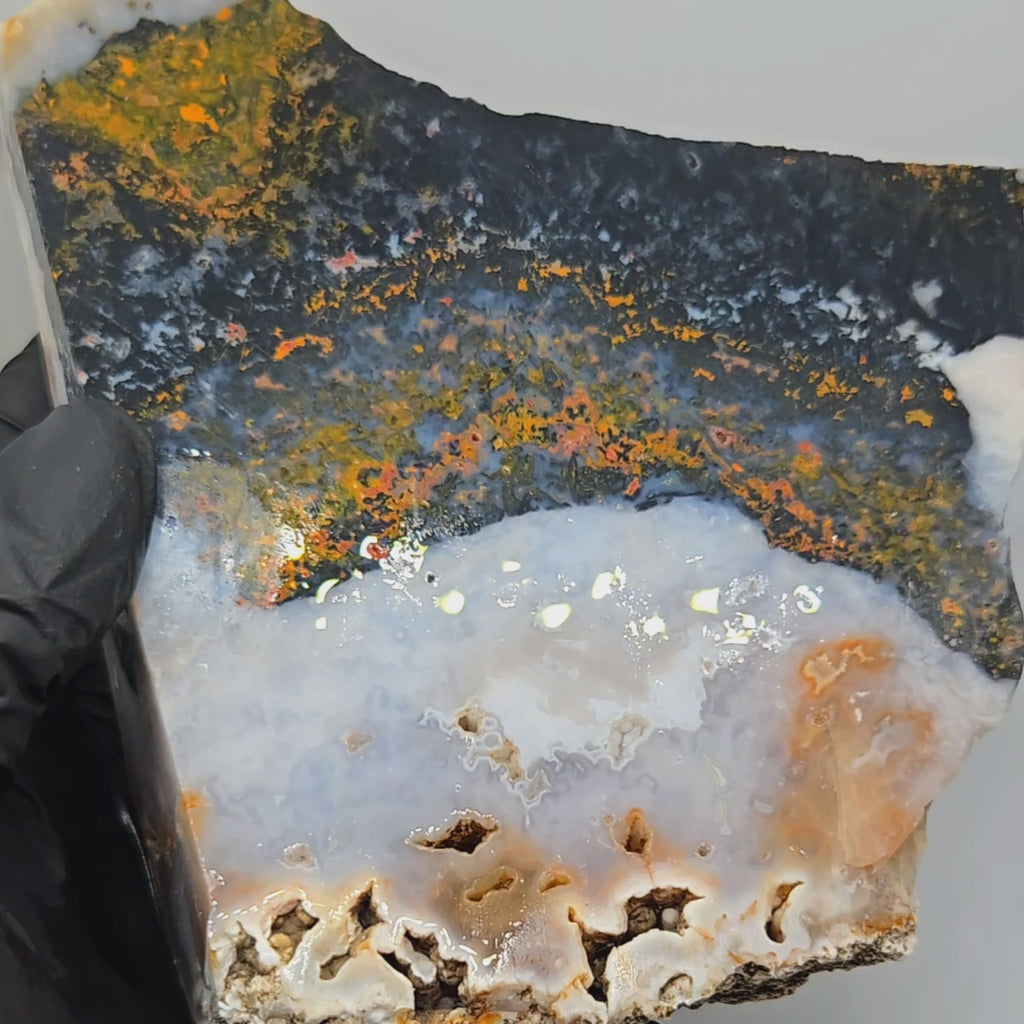 Polished Landscape Moss Agate & Copper Slab