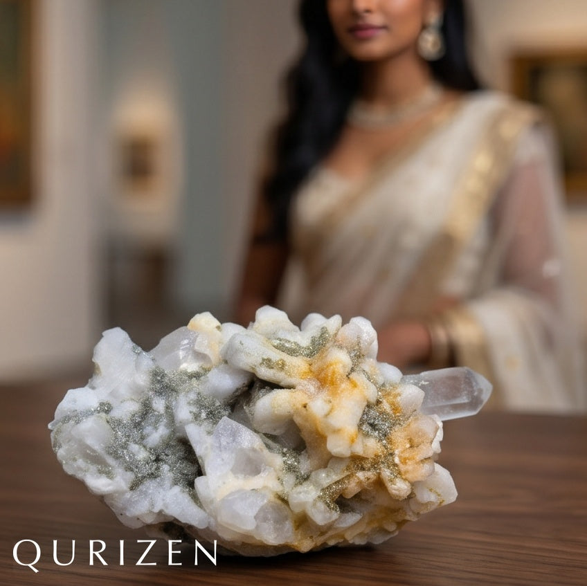 Small Quartz Crystal around Feldspar
