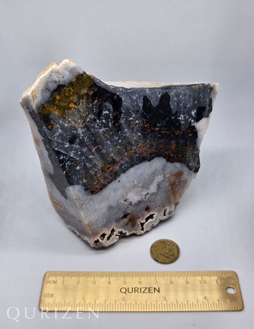 Polished Landscape Moss Agate & Copper Slab