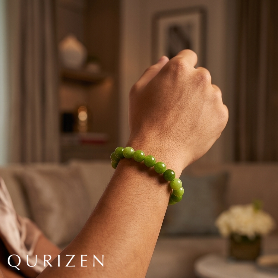 New Jade (Serpentine) Beaded Bracelet