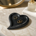 Crystal Heart Carving — Black Stone