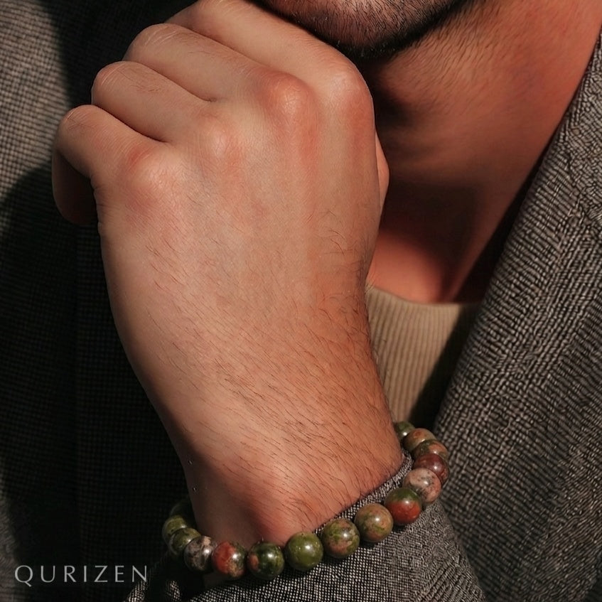 Handmade Unakite Bracelet