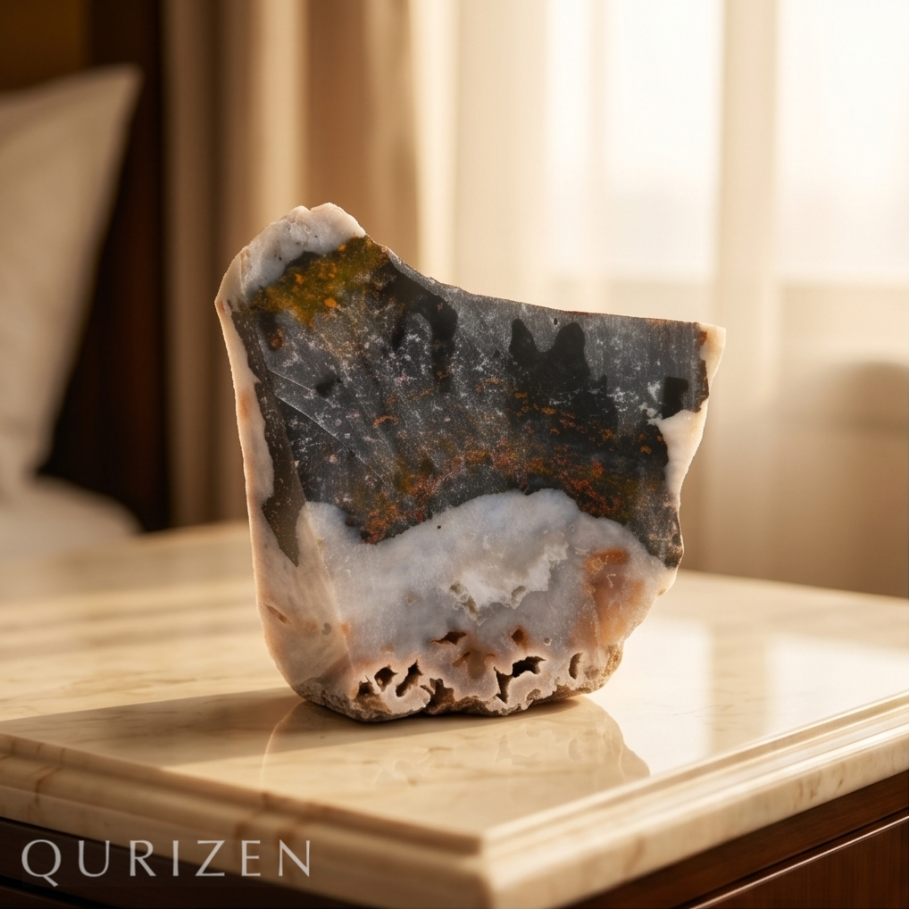 Polished Landscape Moss Agate & Copper Slab