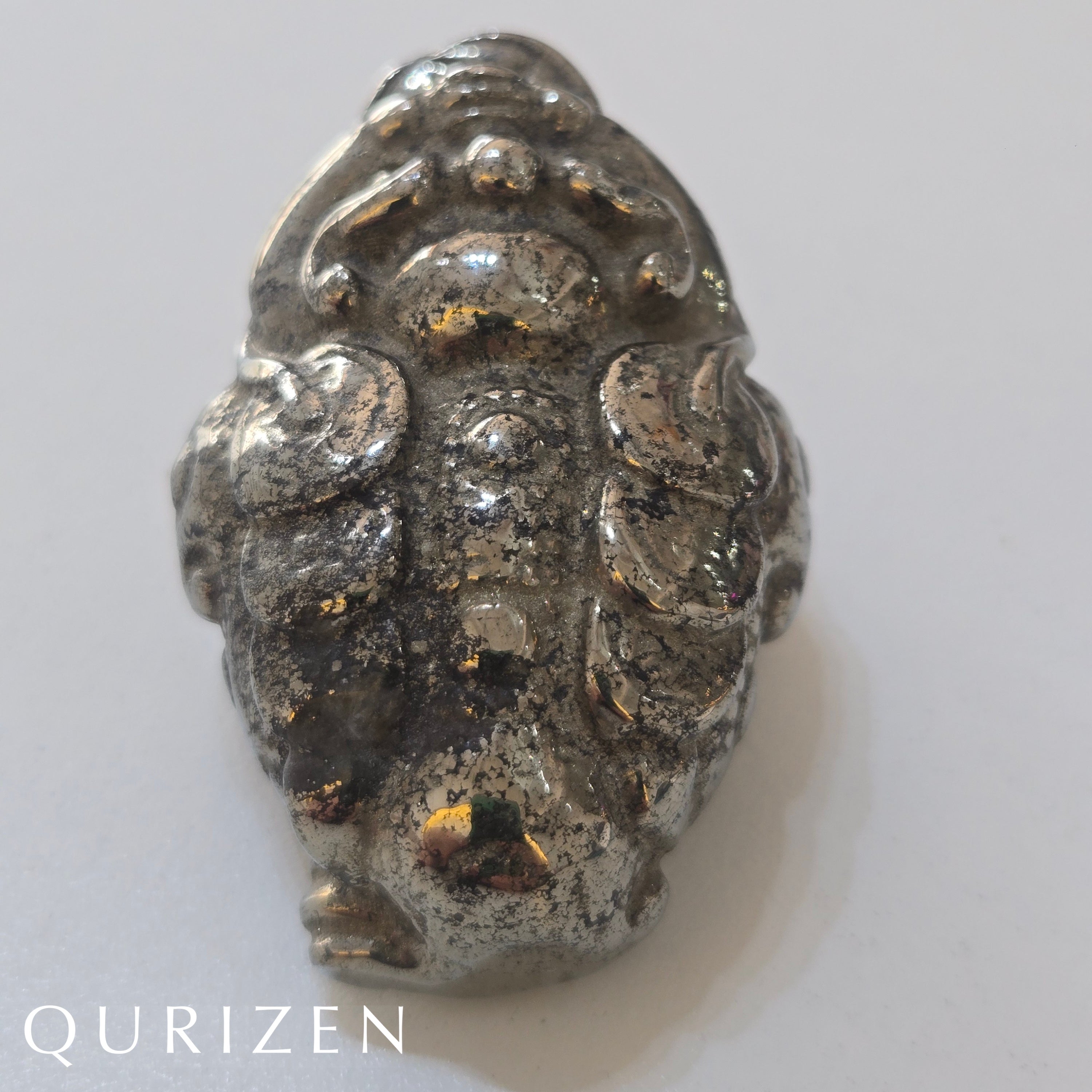 Imperial Pyrite Fortune Toad | Hand-Carved Mineral Sculpture