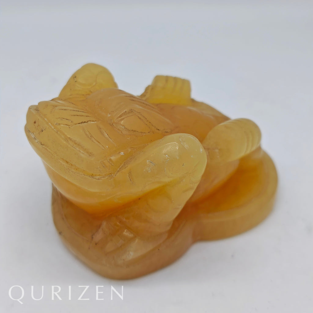 Yellow Jade Frog Carving