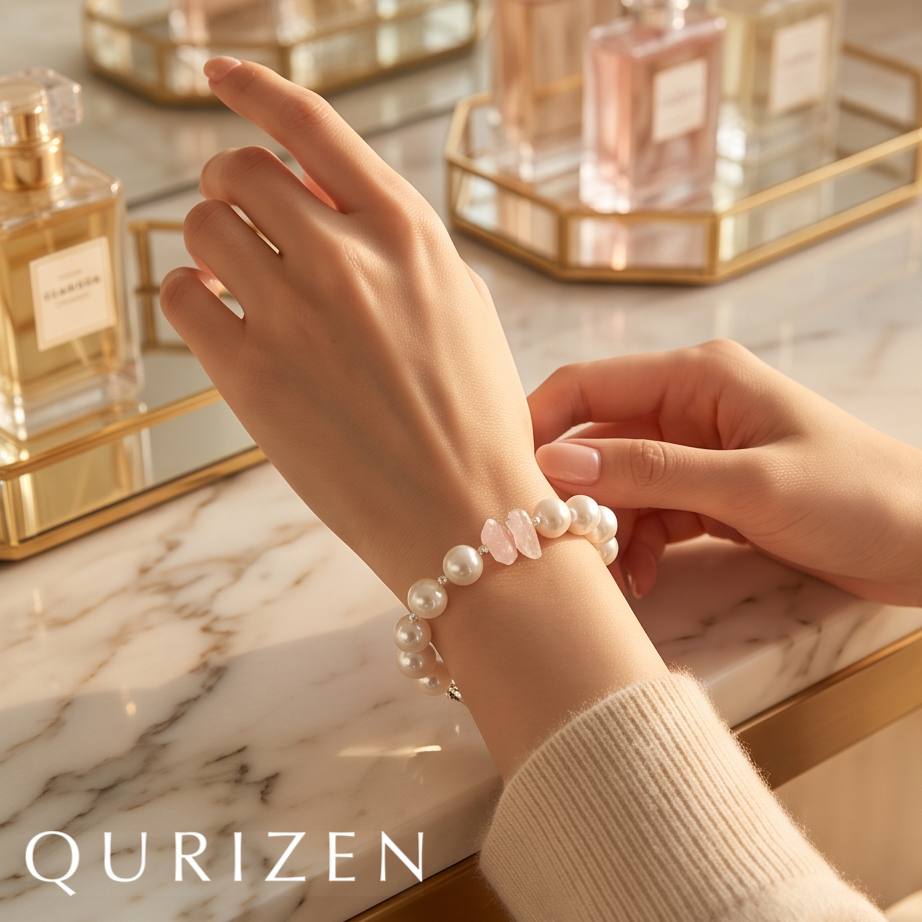 Freshwater Pearl & Rose Quartz Bracelet