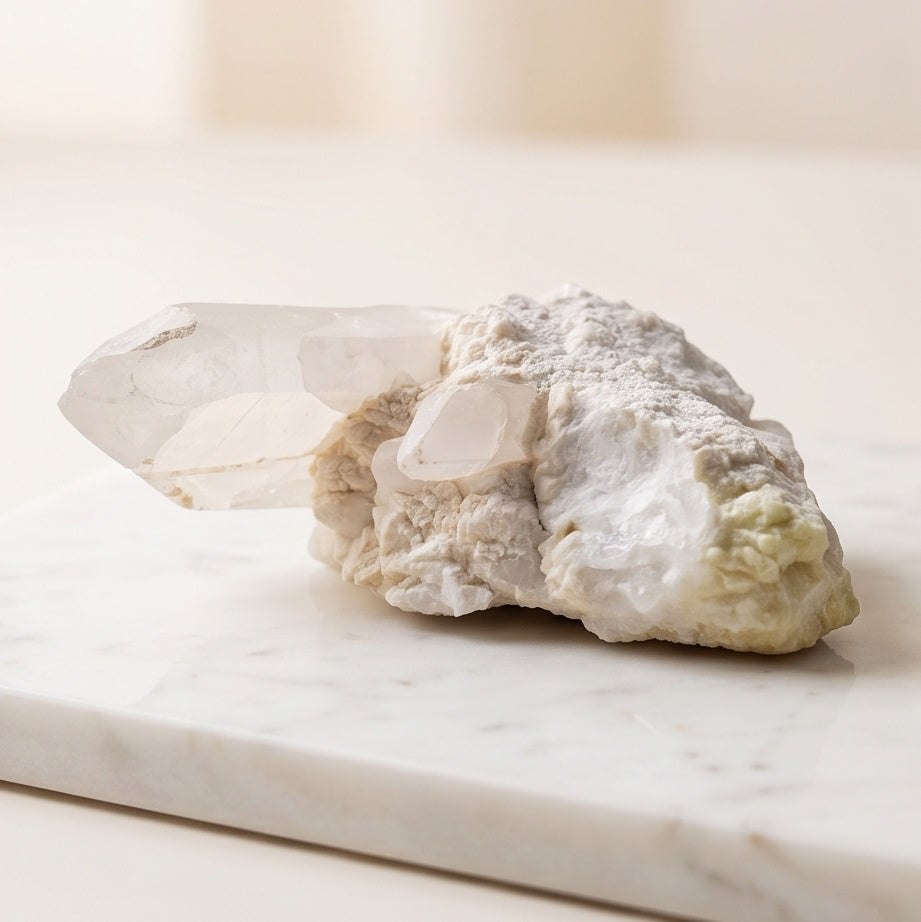 Alpine Crest | Quartz Crystal on Feldspar Matrix