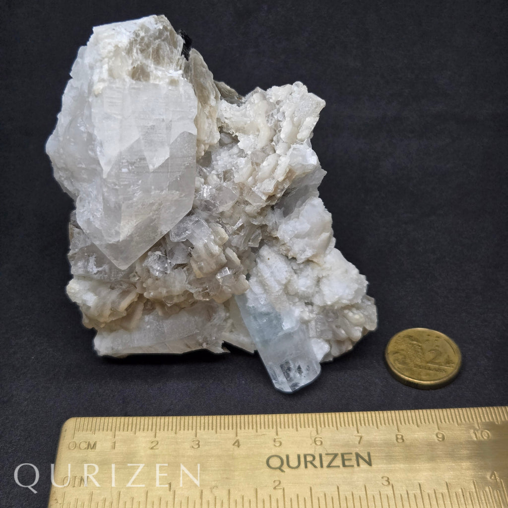 Rare Aquamarine Specimen with Quartz, Feldspar & Mica