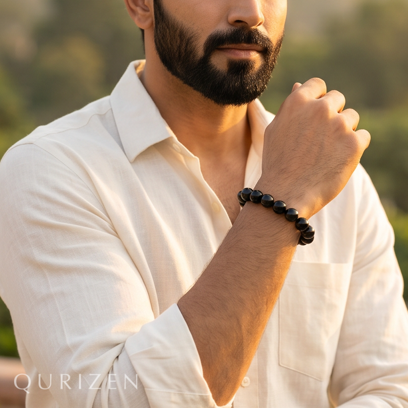 Handcrafted Black Obsidian Luxury Bead Bracelet