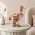 Crystal Emu Carving — Pink Rhodonite Stone