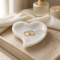 Crystal Heart Dish Carving — White Stone