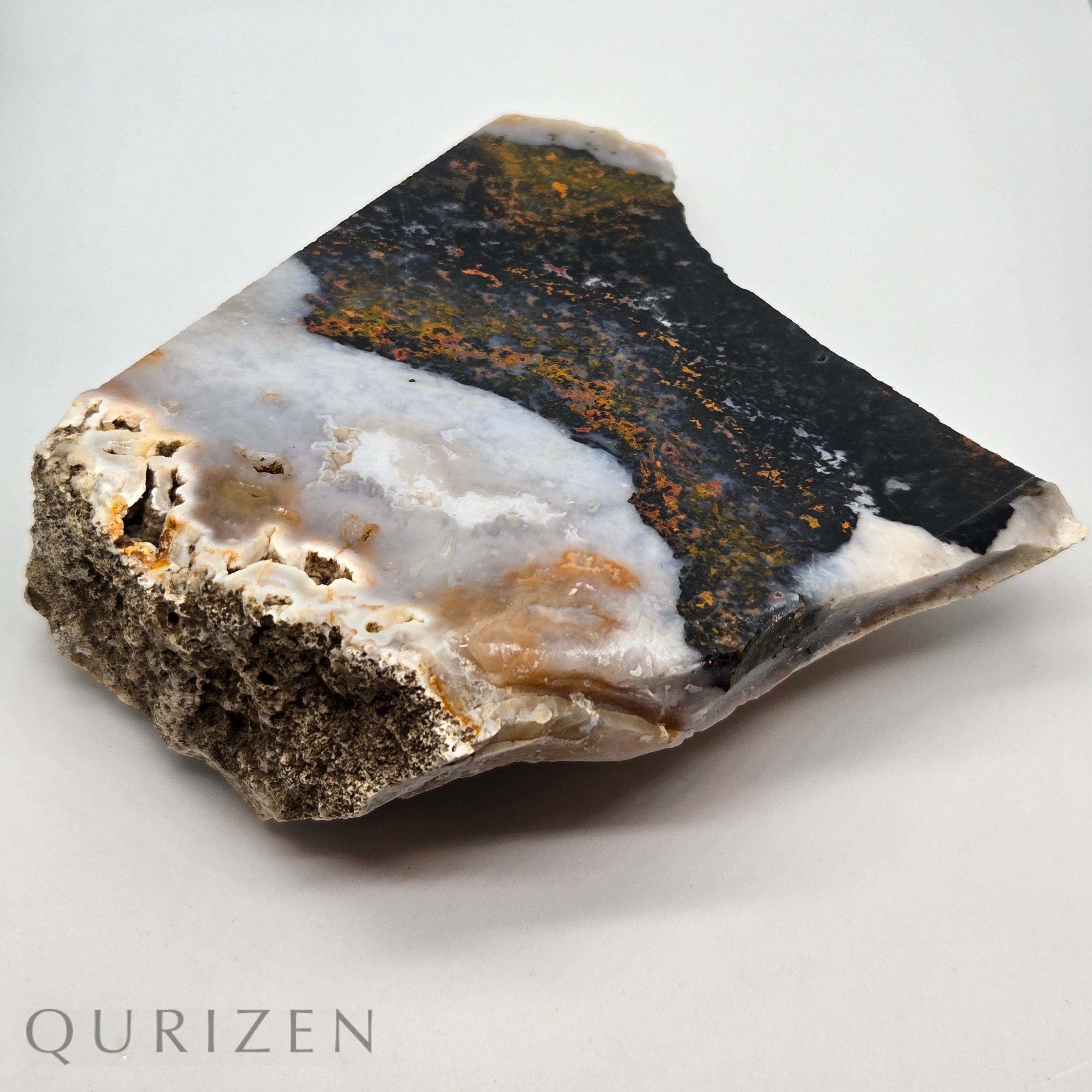 Polished Landscape Moss Agate & Copper Slab