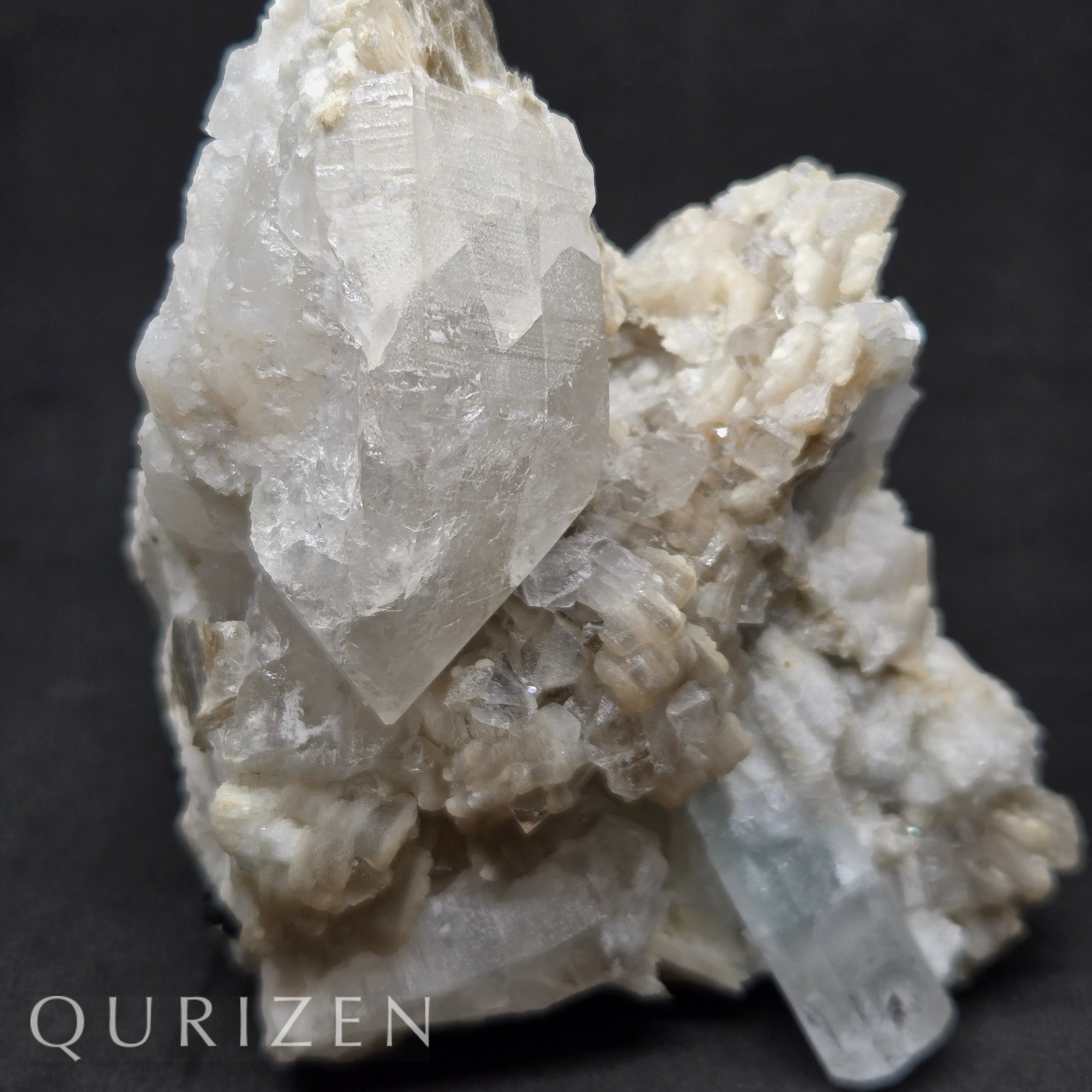 Rare Aquamarine Specimen with Quartz, Feldspar & Mica
