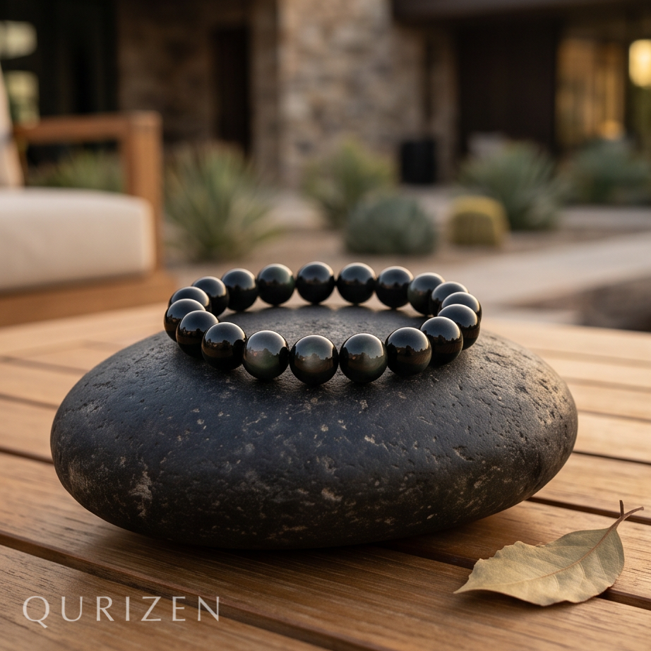 Handcrafted Black Obsidian Luxury Bead Bracelet