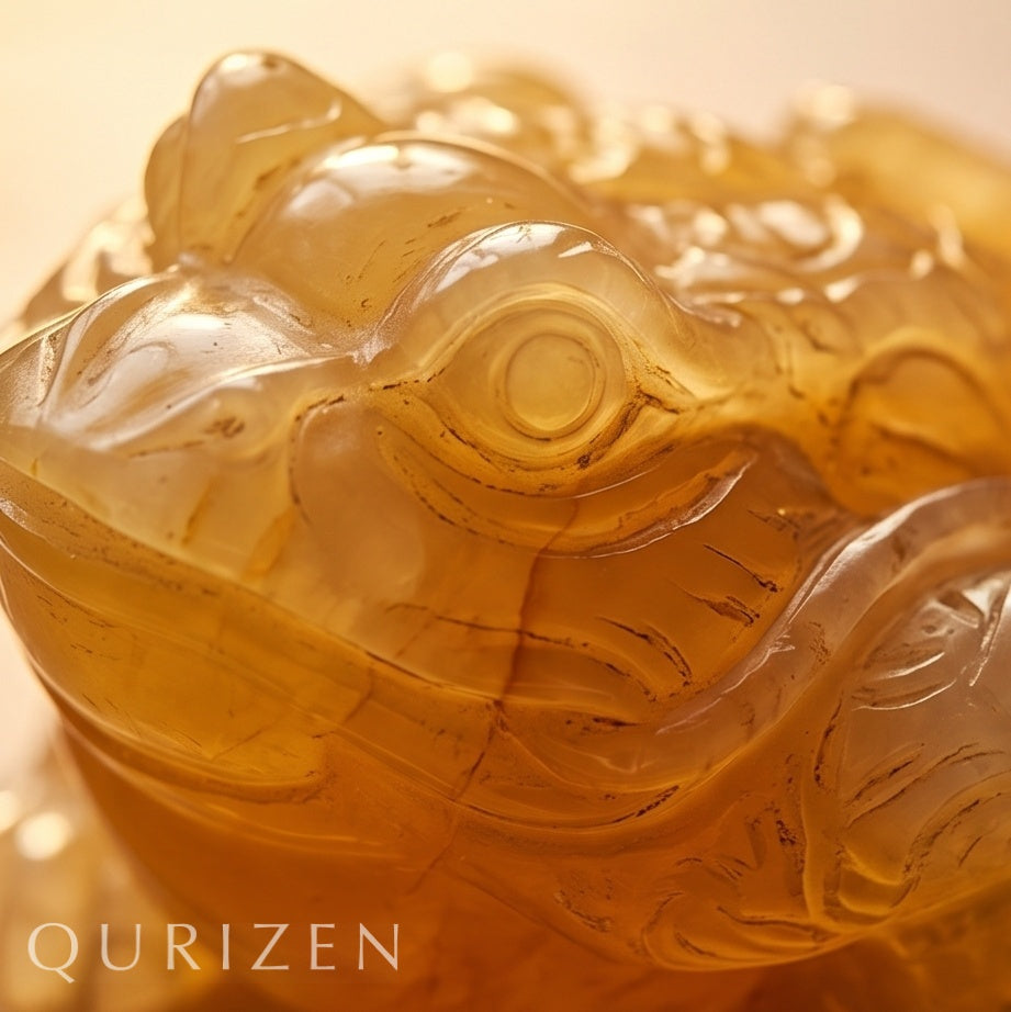 Yellow Jade Frog Carving