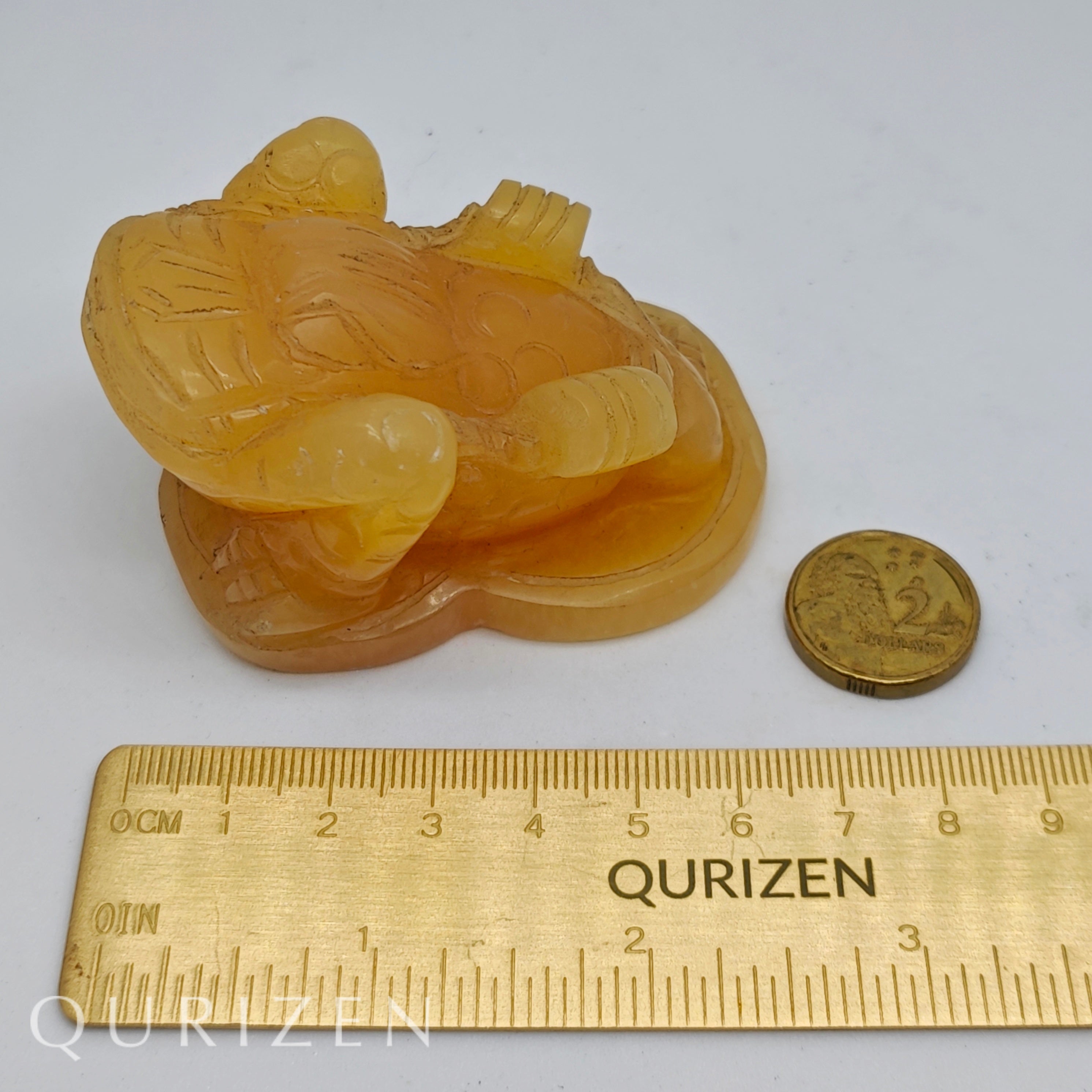 Yellow Jade Frog Carving