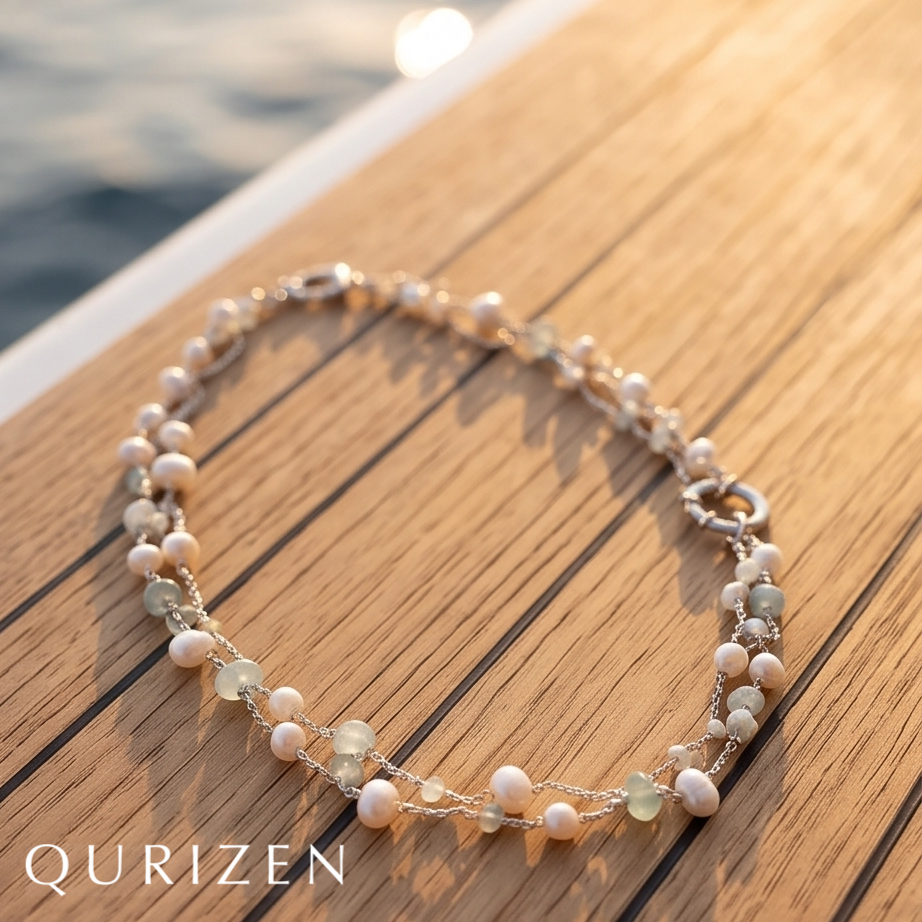 Freshwater Pearl & Aquamarine Necklace