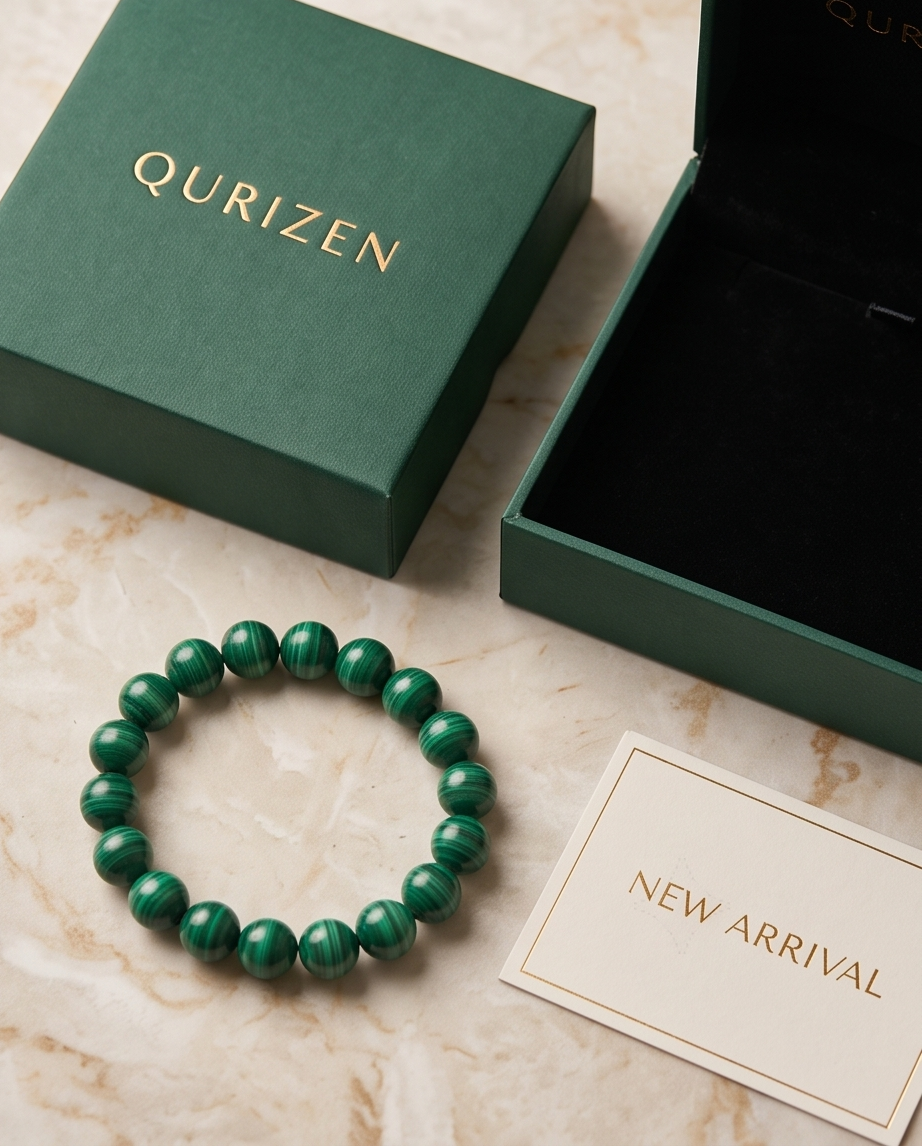 Classic Natural Malachite Bead Bracelet