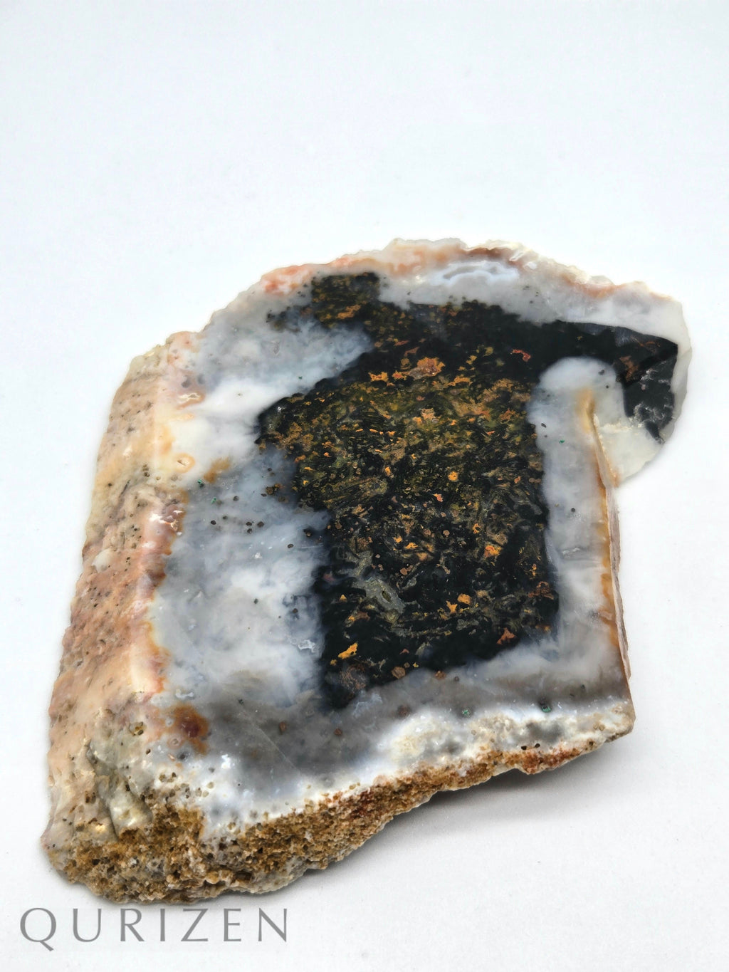 Polished Landscape Moss Agate & Copper Slab