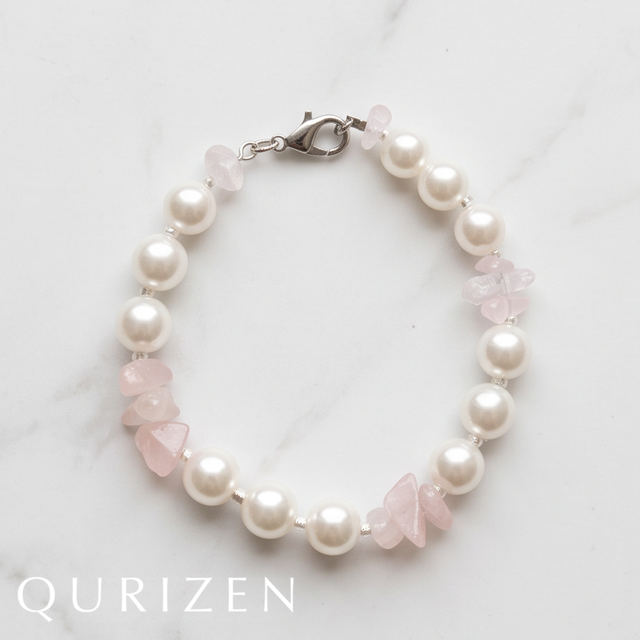 Freshwater Pearl & Rose Quartz Bracelet