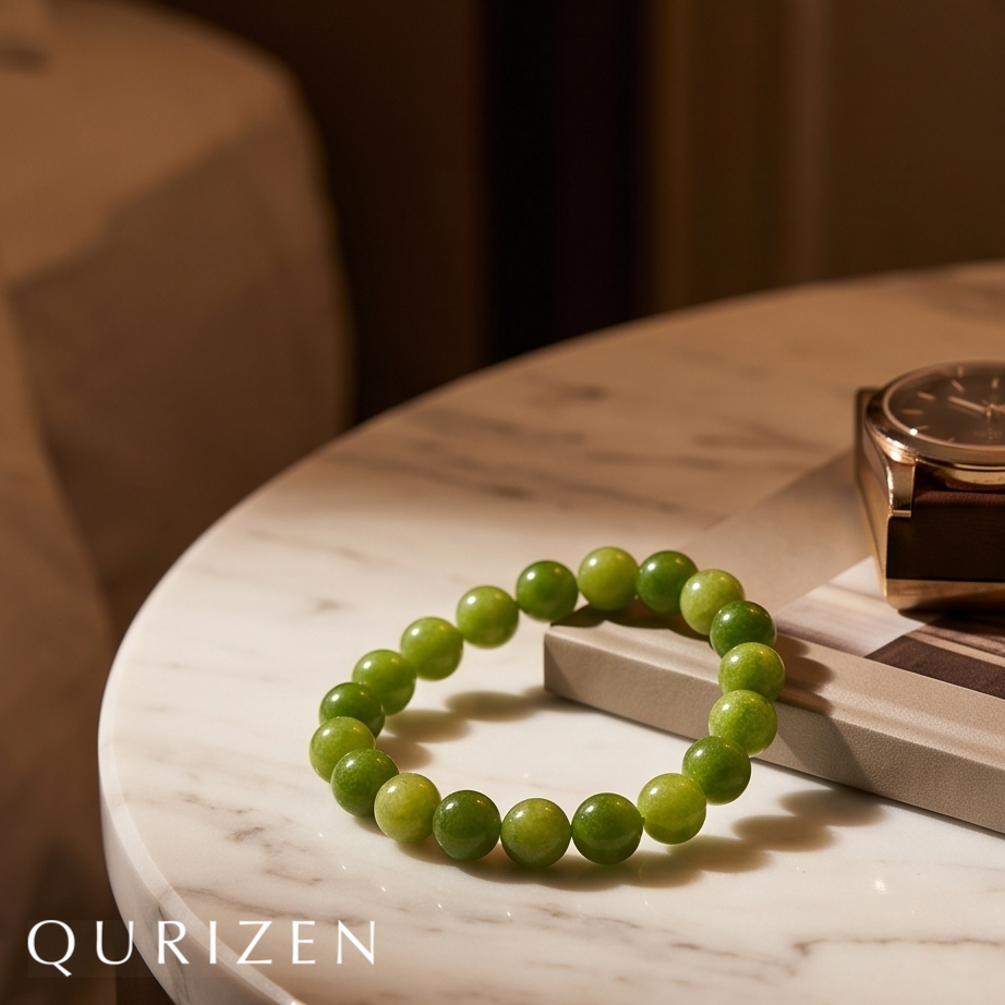 New Jade (Serpentine) Beaded Bracelet