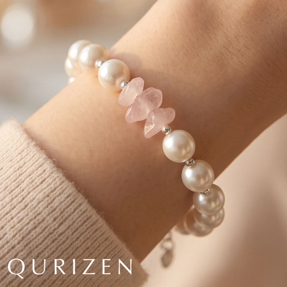 Freshwater Pearl & Rose Quartz Bracelet