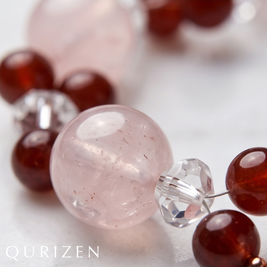 Handcrafted Rose Quartz & Garnet Necklace