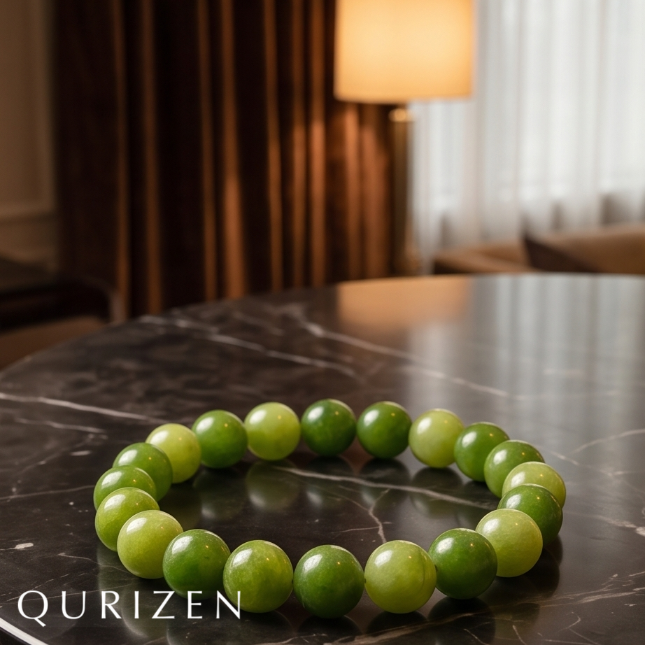 New Jade (Serpentine) Beaded Bracelet