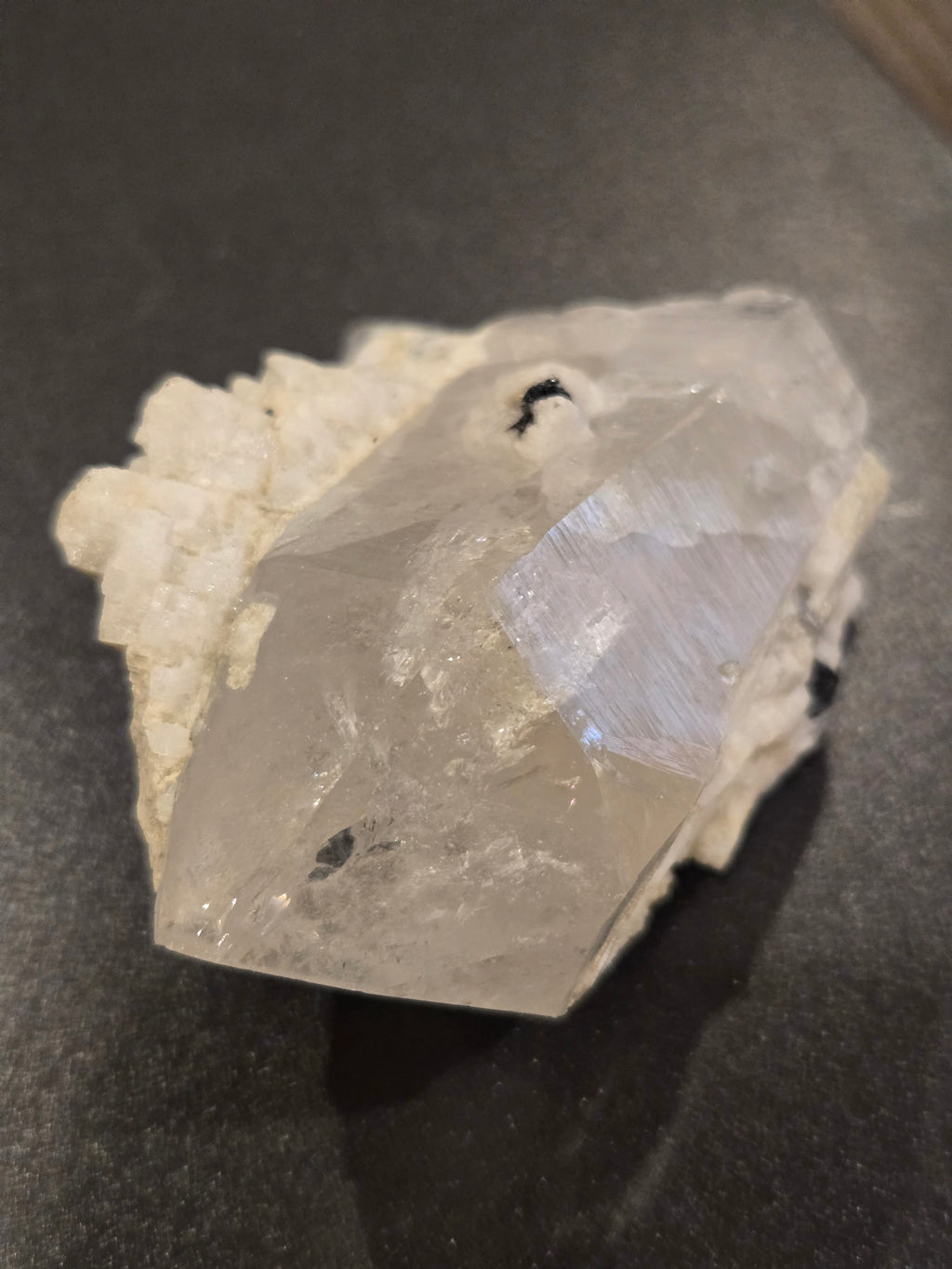 Midnight Summit | Quartz with Schorl Tourmaline on Feldspar Matrix
