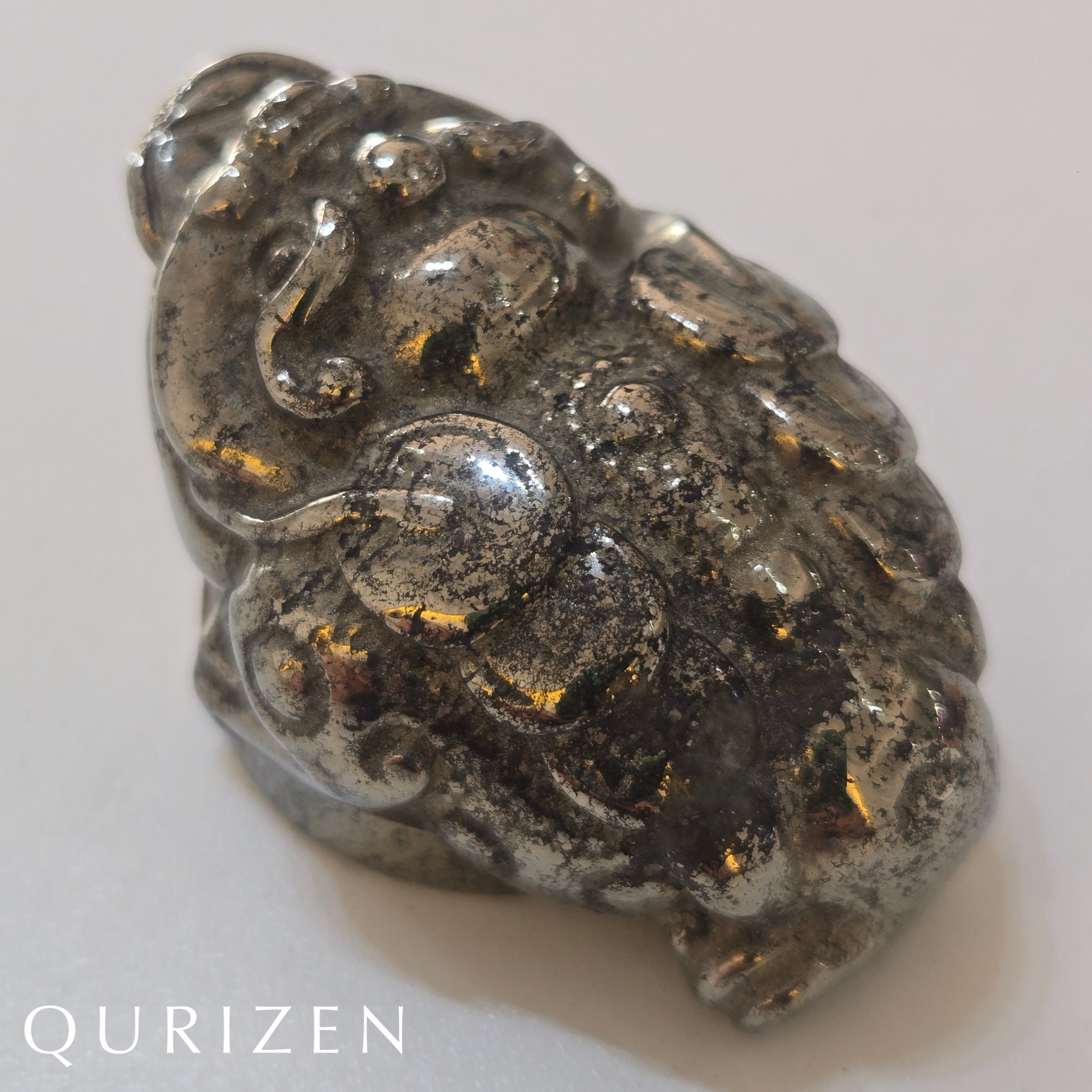 Imperial Pyrite Fortune Toad | Hand-Carved Mineral Sculpture
