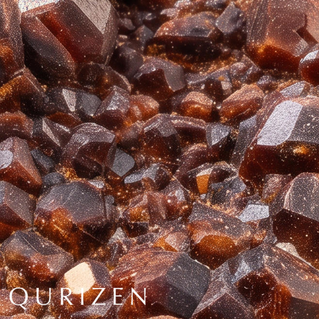 Natural Red Garnet Crystal Specimen on Matrix