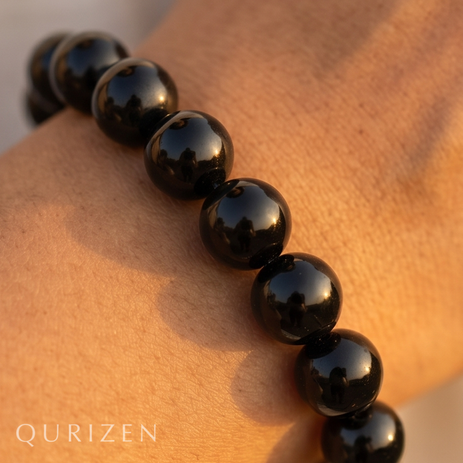 Handcrafted Black Obsidian Luxury Bead Bracelet