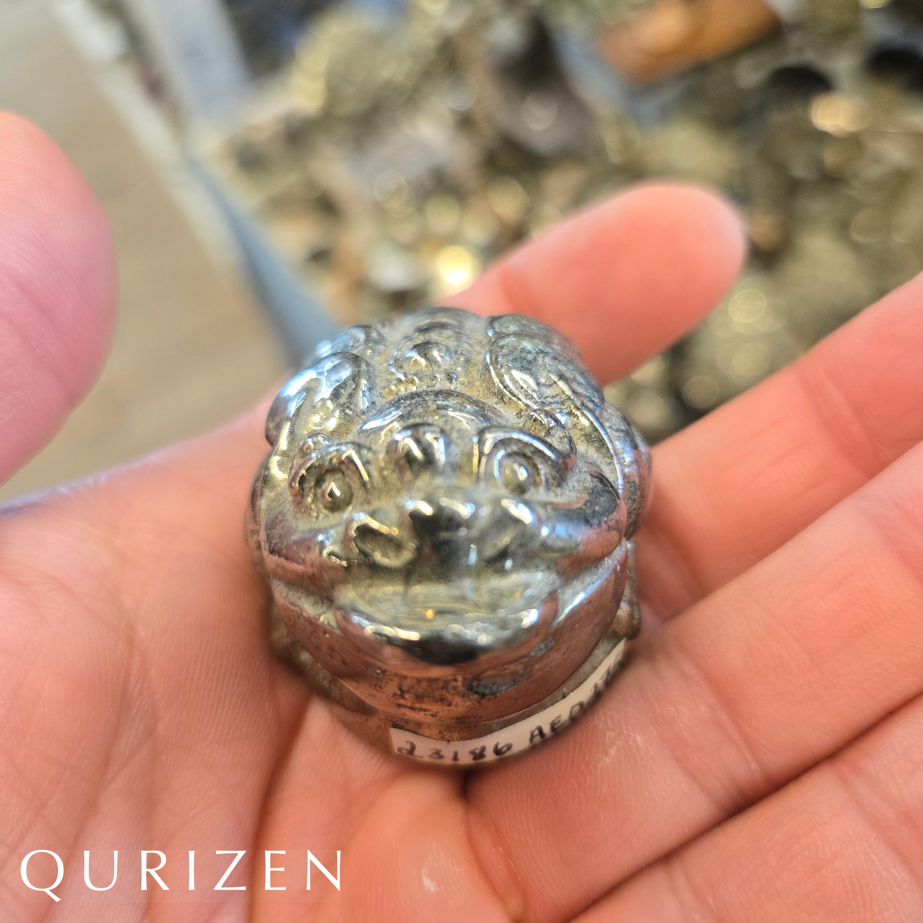 Imperial Pyrite Fortune Toad | Hand-Carved Mineral Sculpture