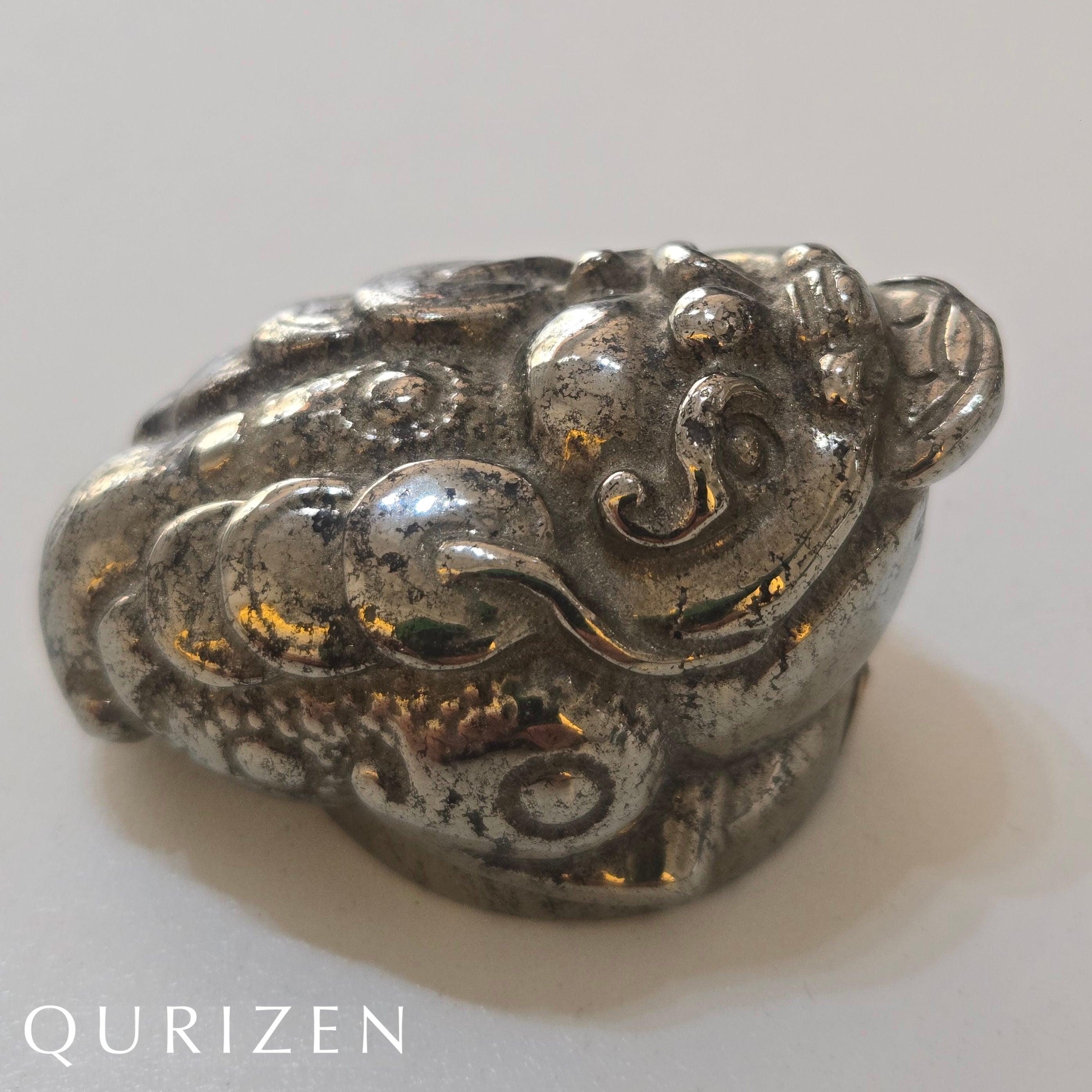 Imperial Pyrite Fortune Toad | Hand-Carved Mineral Sculpture