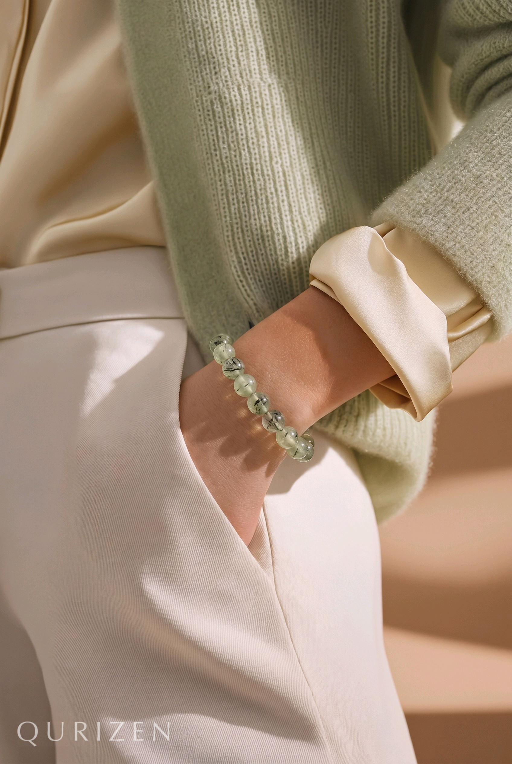 Handmade Prehnite Bracelet