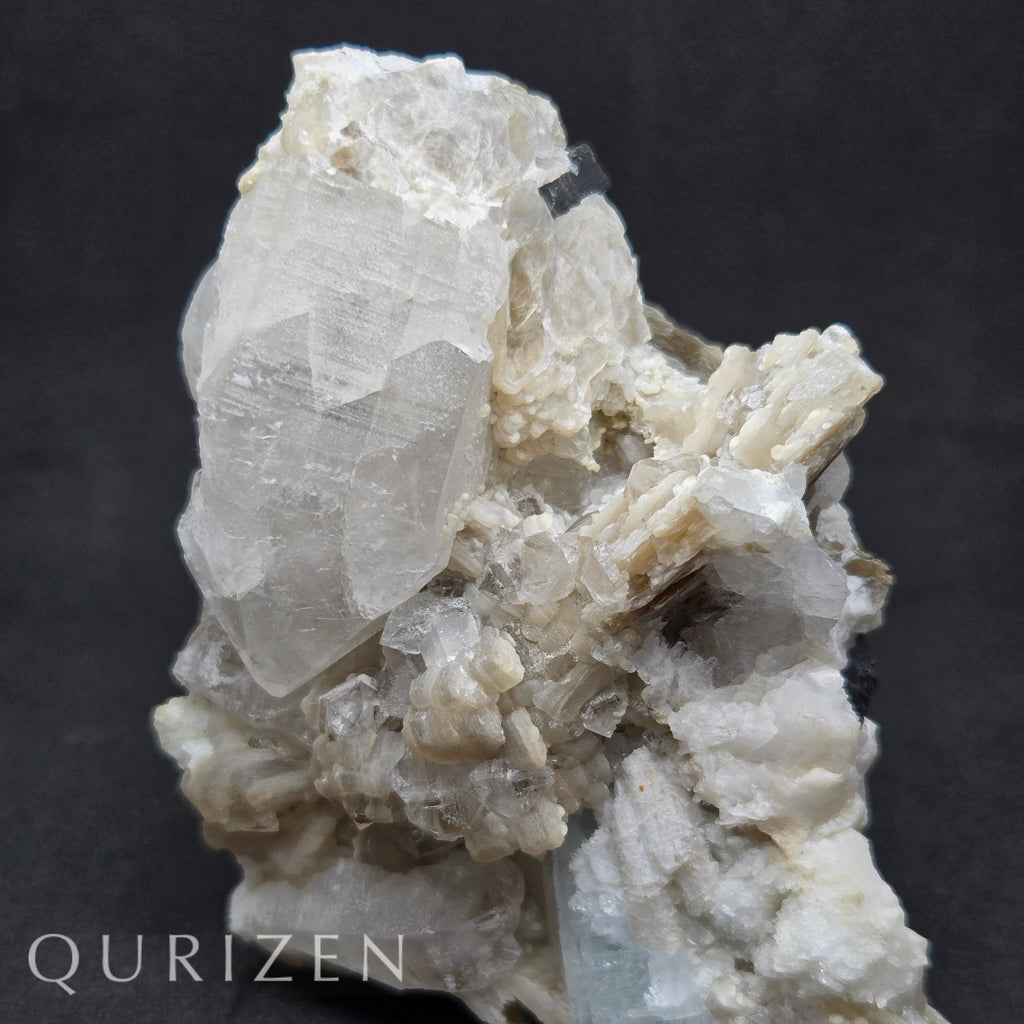 Rare Aquamarine Specimen with Quartz, Feldspar & Mica