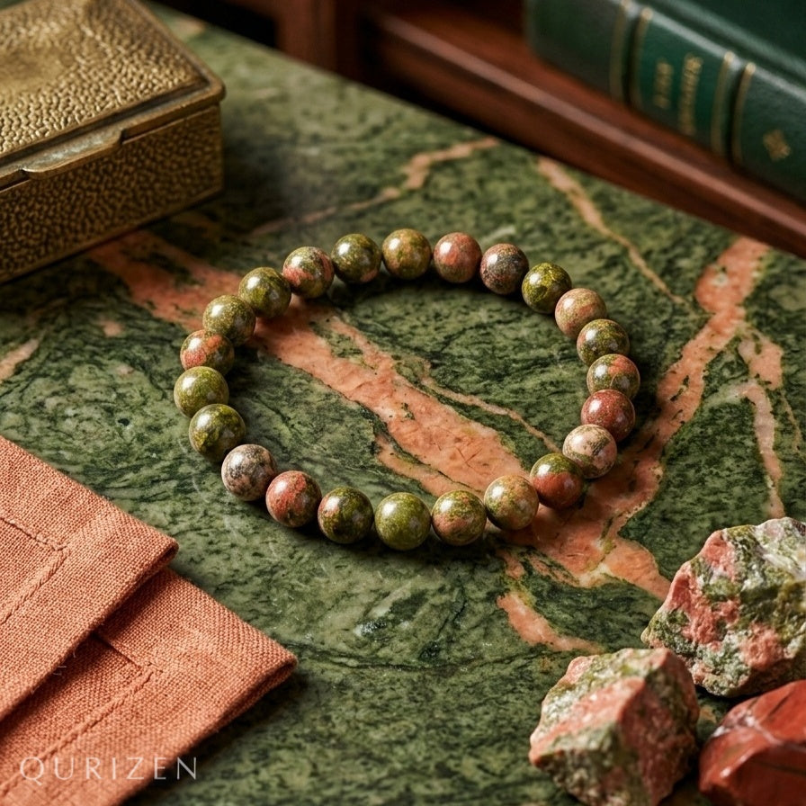 Handmade Unakite Bracelet