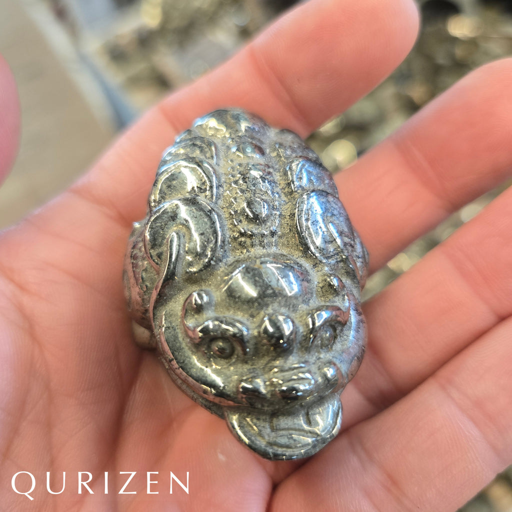 Imperial Pyrite Fortune Toad | Hand-Carved Mineral Sculpture