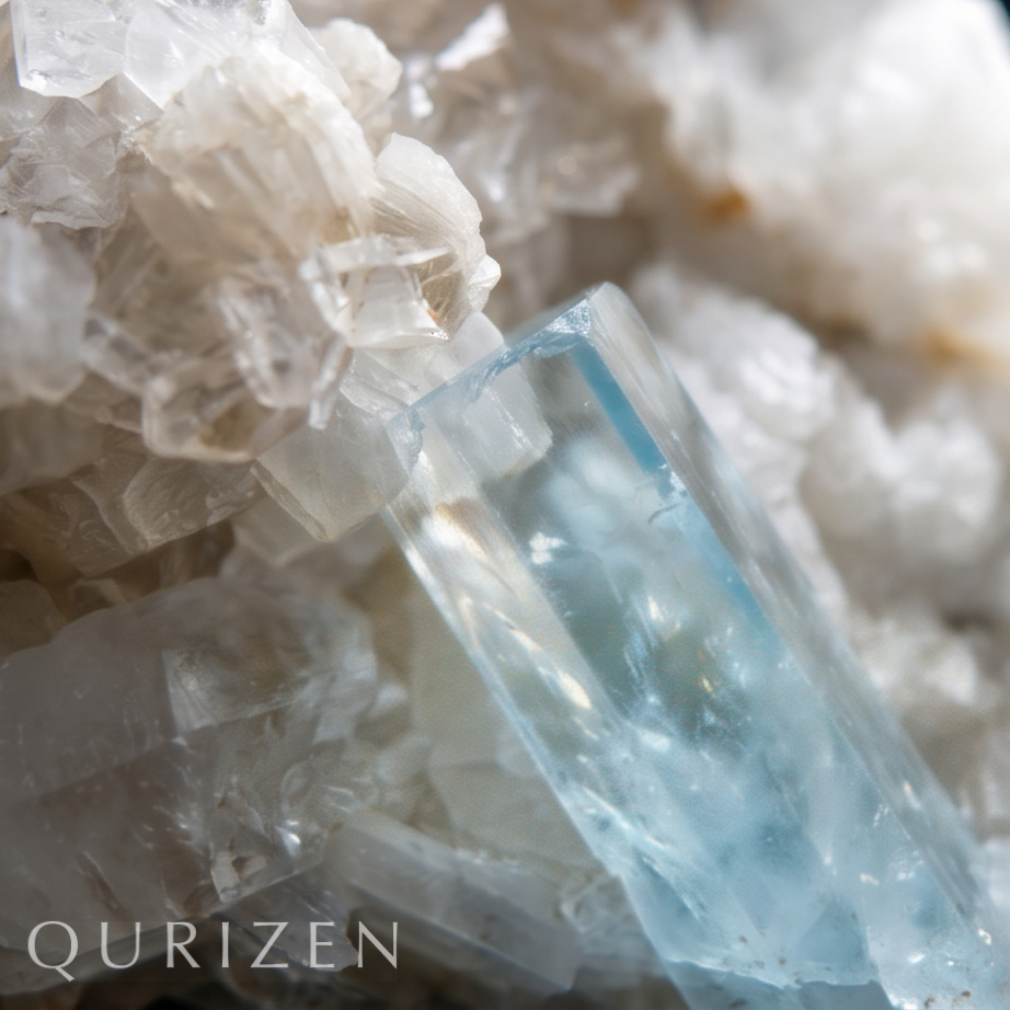 Rare Aquamarine Specimen with Quartz, Feldspar & Mica
